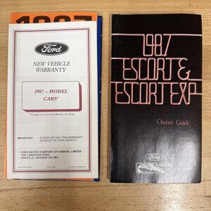 1987 Ford Escort & Escort EXP Owners Manual User Guide Reference Operator Book